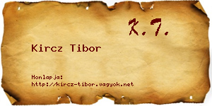 Kircz Tibor névjegykártya